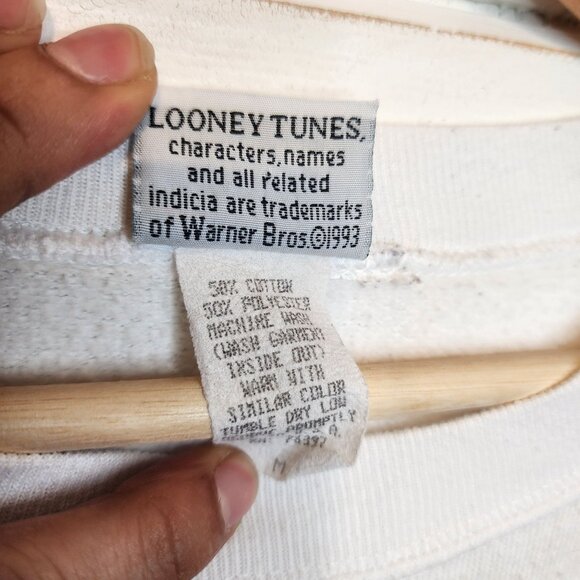 Vintage Looney Tunes Taz University Crewneck Pullover Sweatshirt Medium - Picture 8 of 12